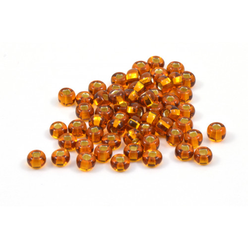 SEED BEAD NO. 6 SILVERLINED TOPAZ BROWN